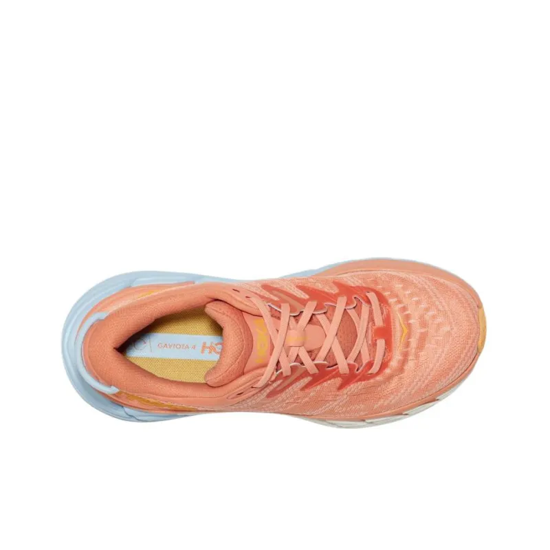 HOKA ONE ONE Gaviota 4 Cushioning And Breathable Low Top Running Shoes Women's Orange-3