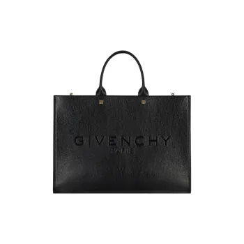 GIVENCHY Calfskin Tote Bag Shopping Bag Handbag Medium Size Women's Black