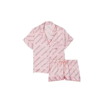 Victoria's Secret Satin Short Pajama Set Pajama Set Women's Letter Print