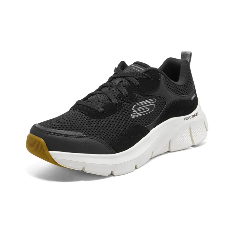 Skechers Flex Comfort Drinn Cushioning Low Top Casual Shoes Men's Black White-2