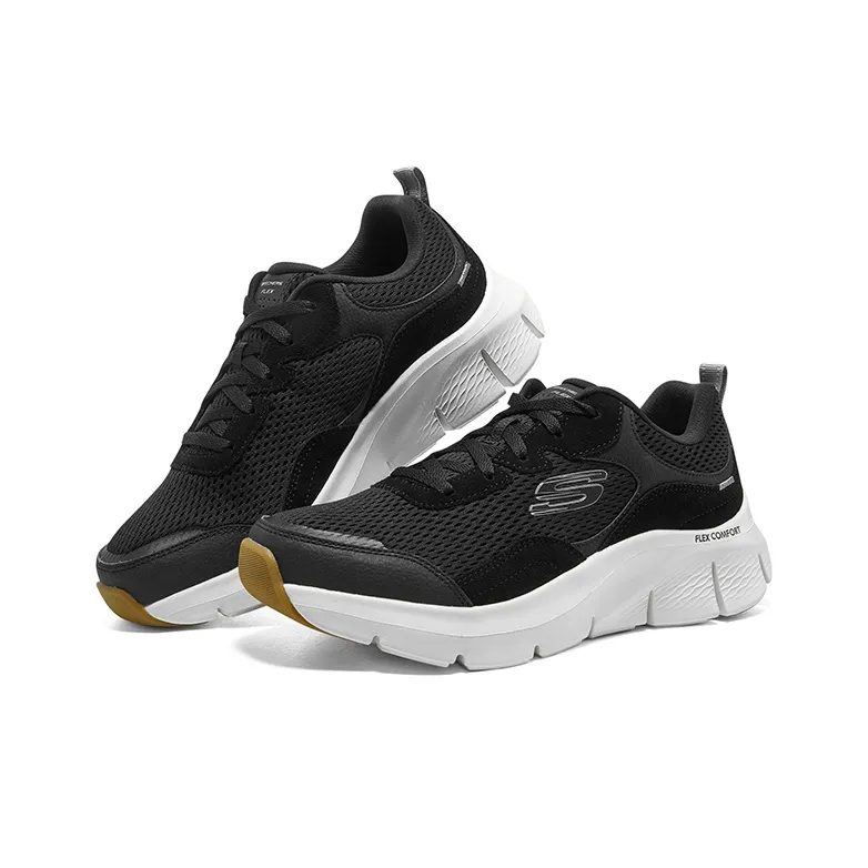 Skechers Flex Comfort Drinn Cushioning Low Top Casual Shoes Men's Black White-3
