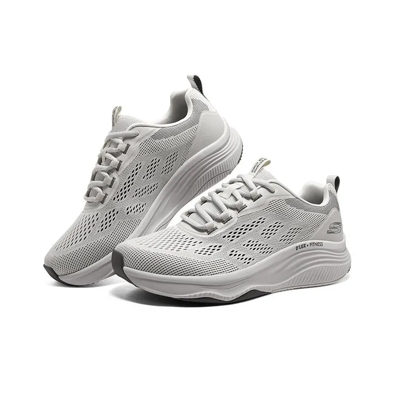 Skechers D'lux Fitness Cushioning Anti Slip And Wear Resistant Low Top Casual Running Shoes Men's Gray White-3