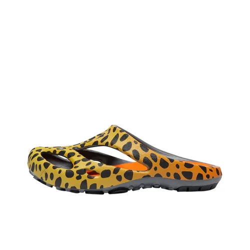 KEEN Shanti Arts Beach Sandals Women's Orange Black Leopard Print