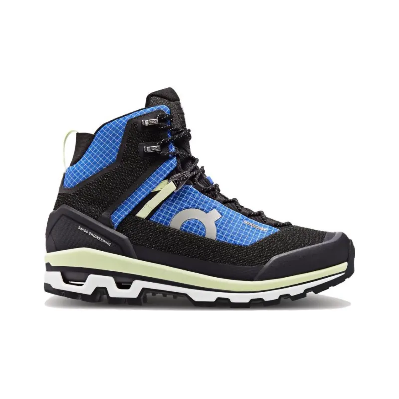 On Cushioned Slip Resistant Abrasion Resistant High Top Running Shoes Men's Blue Black-1