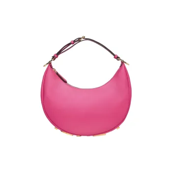 FENDI Fendigraphy Calfskin Wrist Bag Small Size Women's Fuchsia