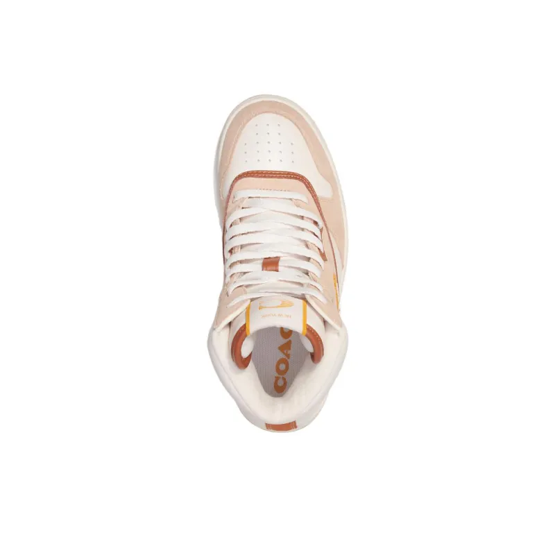 COACH High Top Skateboard Shoes Women's Pink White-3