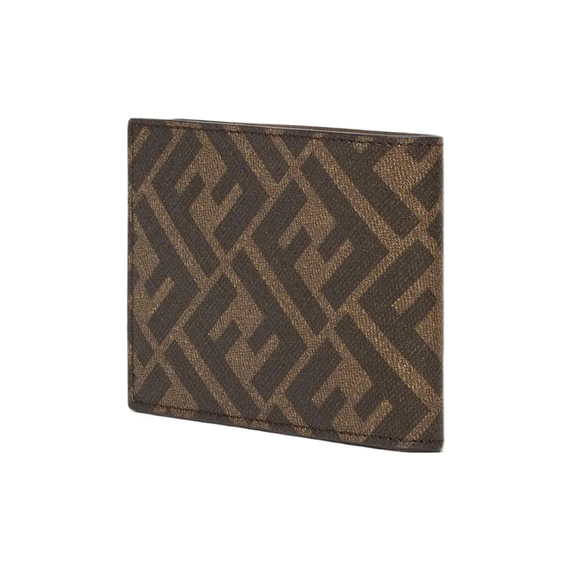FENDI Cotton Wallet Tubas Men's Brown-1