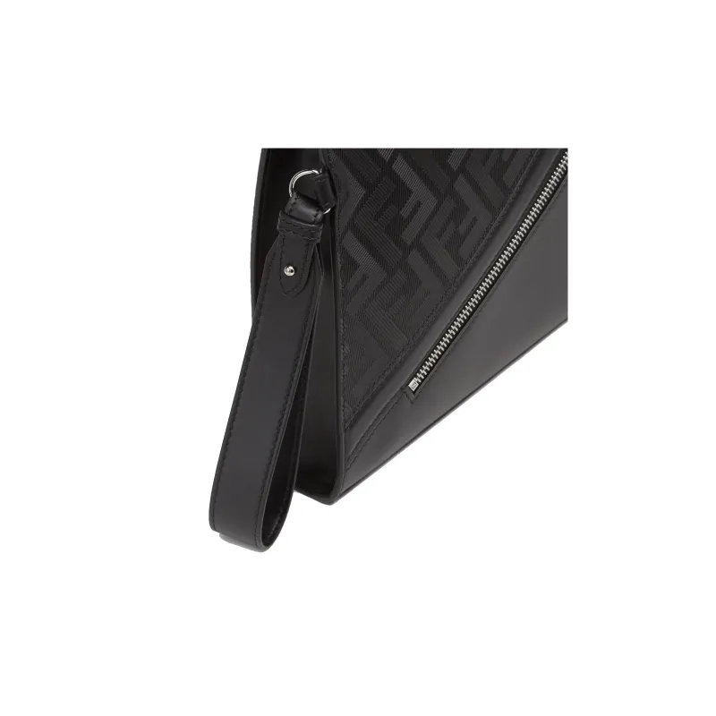FENDI Calfskin Clutch Regular Men's Black-4