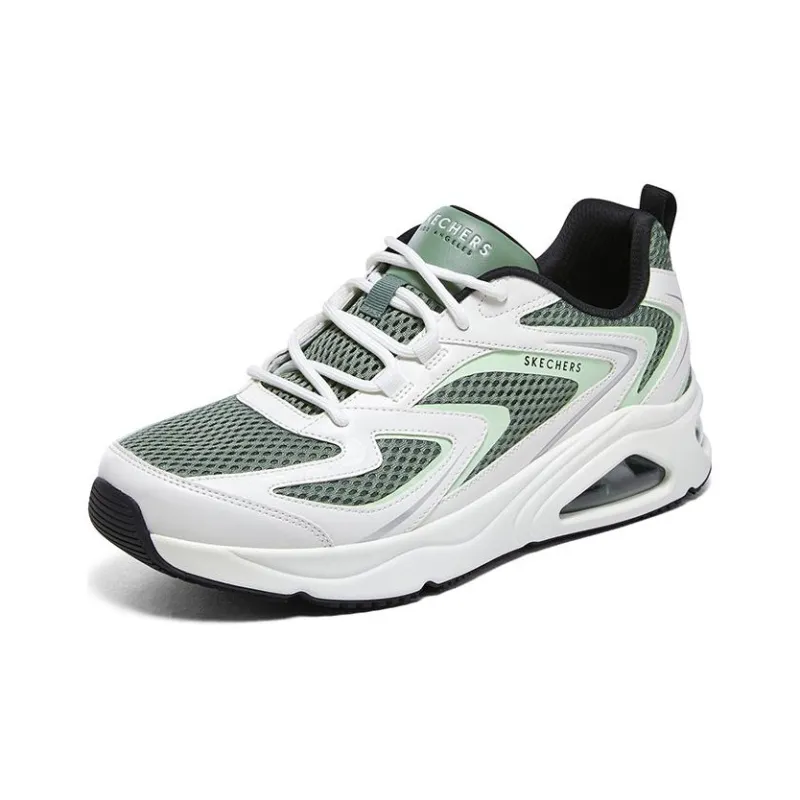 Skechers Uno Cushioning Anti Slip And Wear Resistant Low Top Casual Running Shoes Men's White Green-2