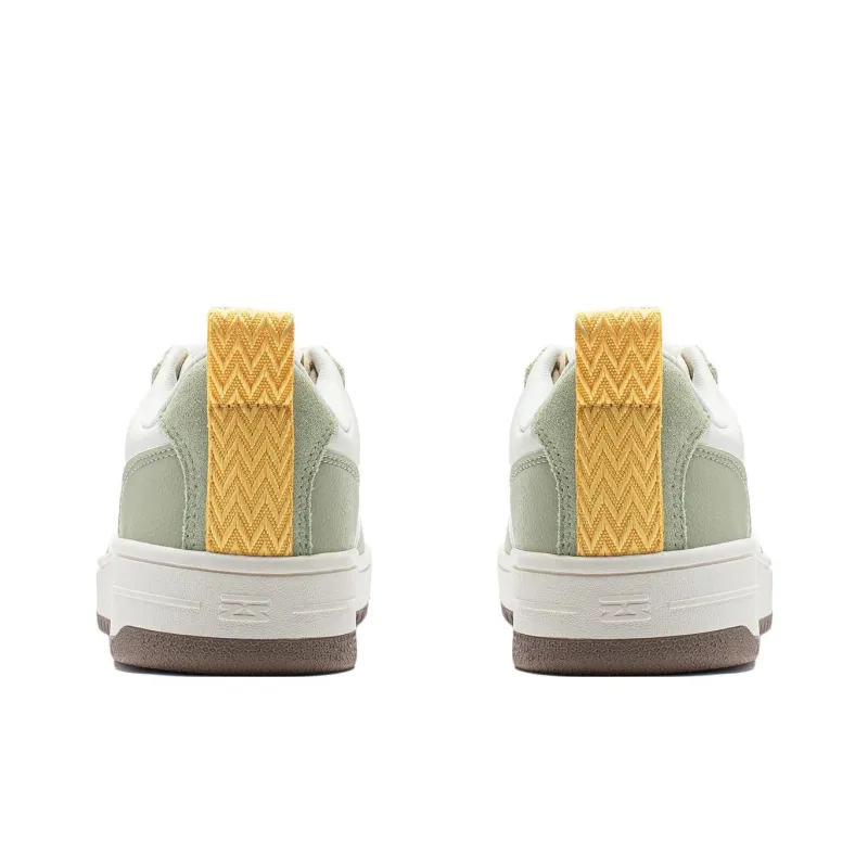 LiNing Star Sugar Slip Resistant Cushioning Low Top Skateboard Shoes Women's Green White-5