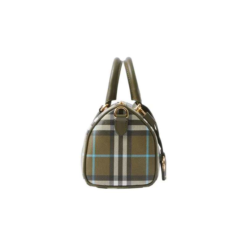Burberry Calfskin Bowling Bag, Handbag, Shoulder Bag, Crossbody Bag Mini Women's Olive Green-1