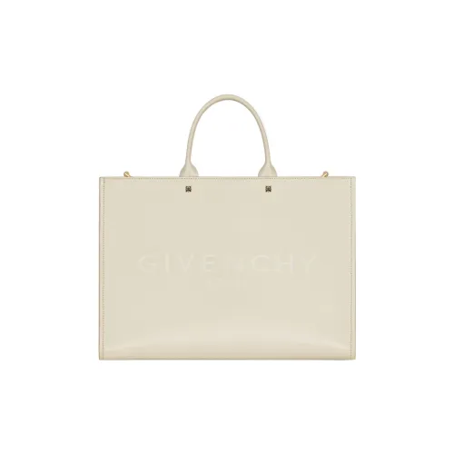 GIVENCHY Calfskin Tote Bag Shopping Bag Handbag Medium Size Women's White