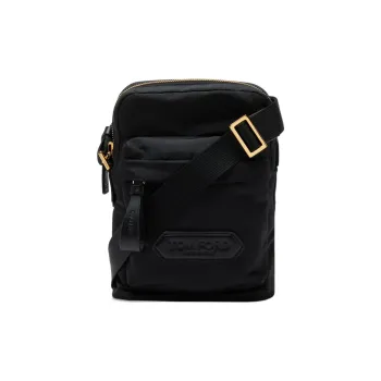 TOM FORD Polyester Messenger Bag, Shoulder Bag, Crossbody Bag Men's Black