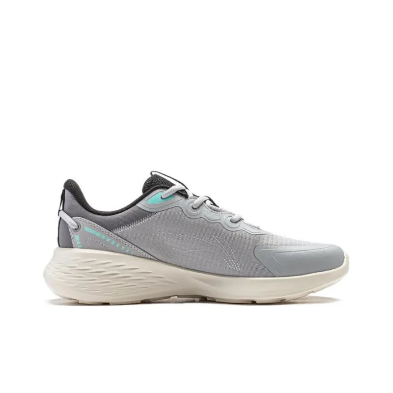 LiNing Soft Cushioning Wear Resistant Low Top Running Shoes Men's Gray-1