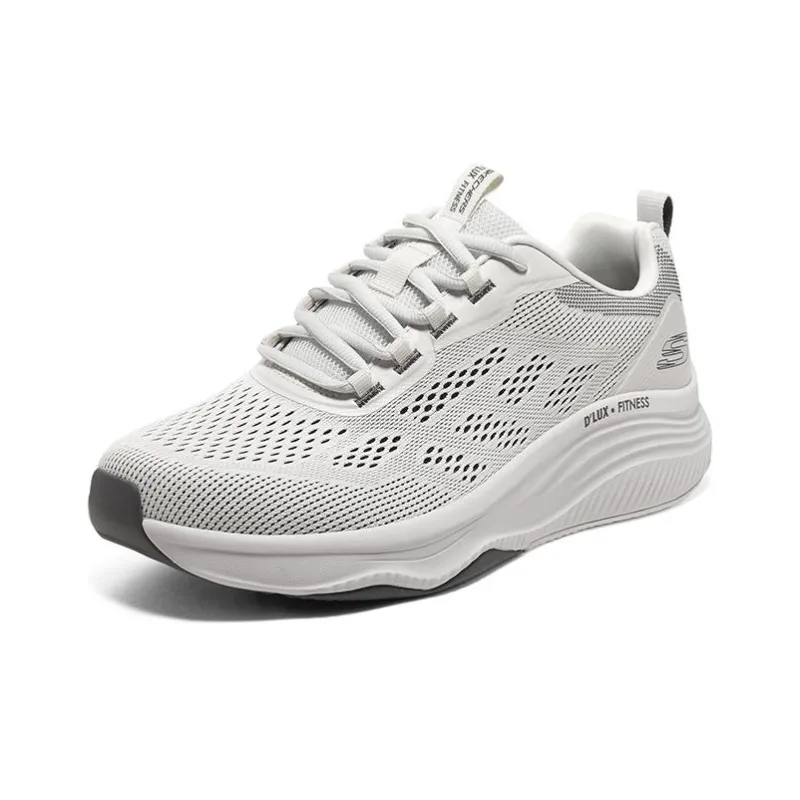 Skechers D'lux Fitness Cushioning Anti Slip And Wear Resistant Low Top Casual Running Shoes Men's Gray White-2