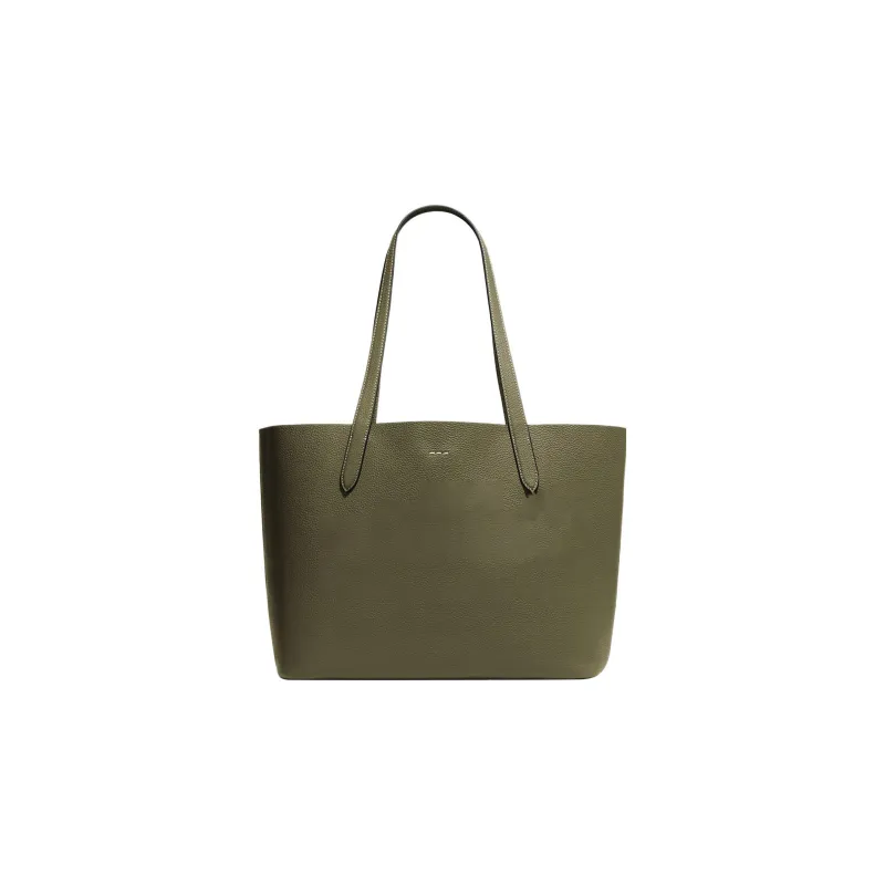 COACH Pebbled Leather Tote Bag, Shopping Bag, Handbag, Shoulder Bag Women's Olive Green-2