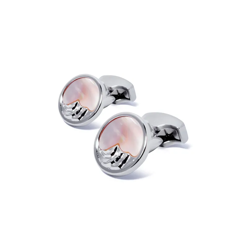 WILLIAM MILTON Cufflinks Men Eternal Vow Pink Pearl Shell Cufflink-1