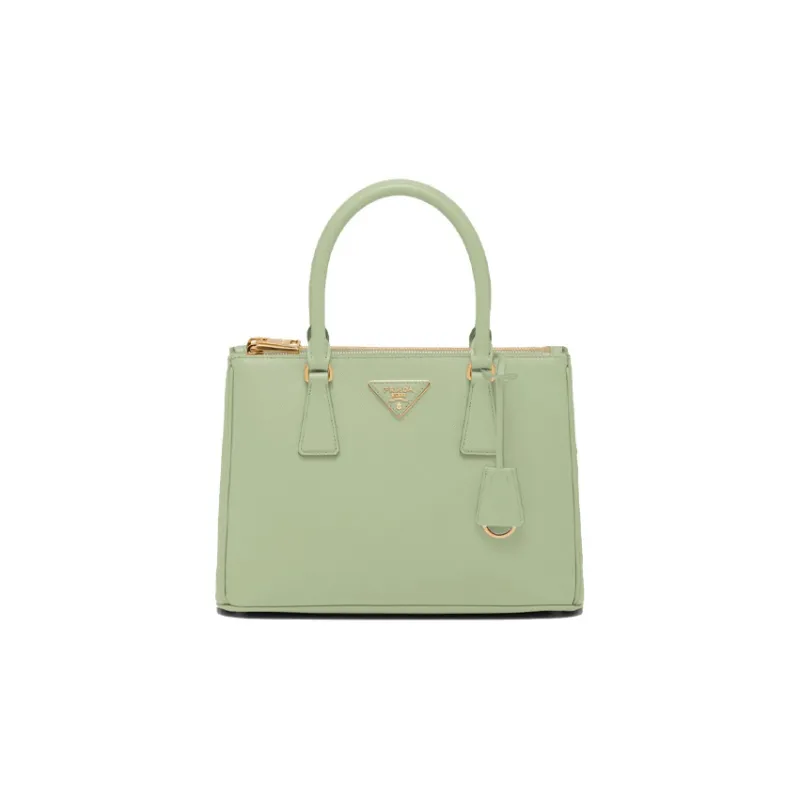 PRADA Galleria Killer Bag Leather Handbag Medium Size Women's Light Green-0