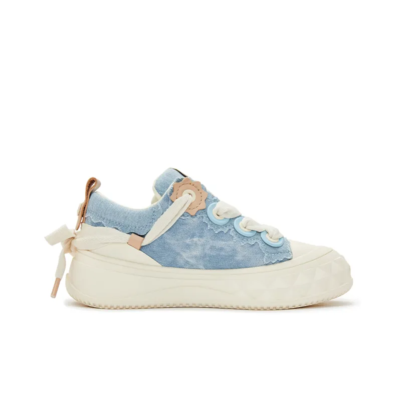 Champion Low Top Skateboard Shoes Women's Light Blue-1