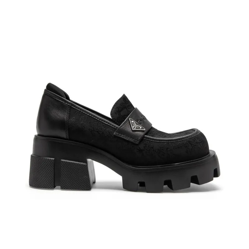 MIO Loafers Women's Low Top Black White/Black-7