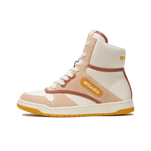 COACH Skateboard Shoes Women's High-Top Pink/White