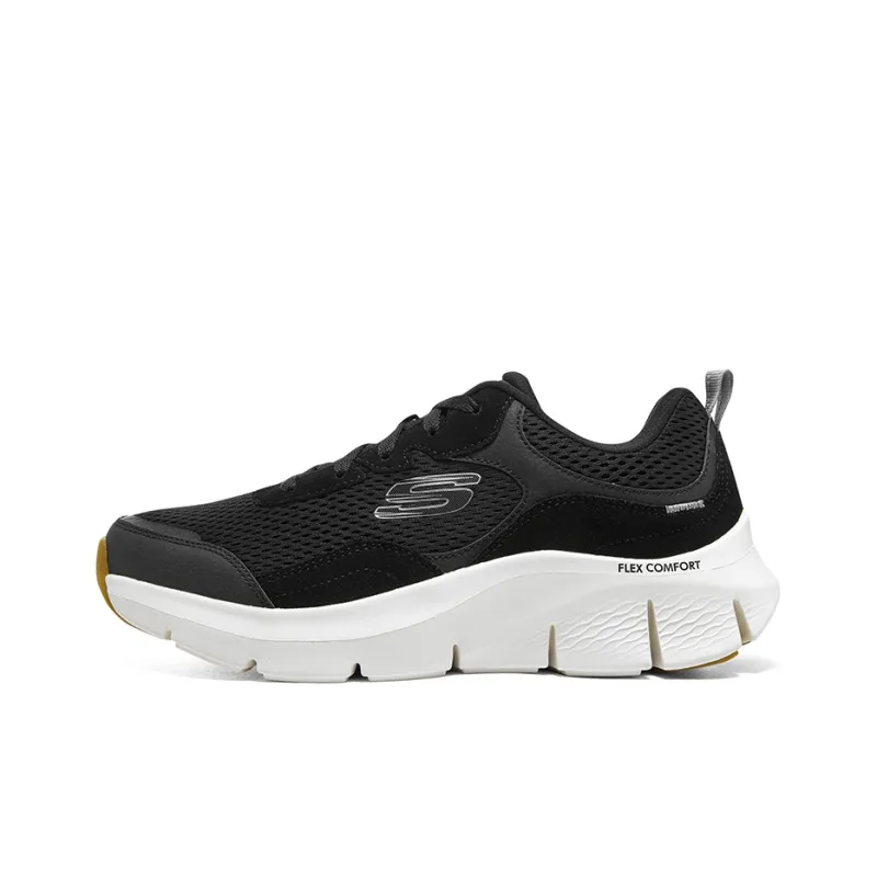 Skechers Flex Comfort Drinn Cushioning Low Top Casual Shoes Men's Black White-0