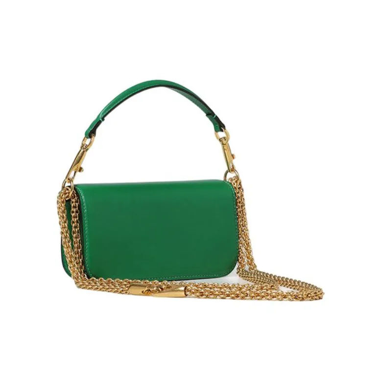 Valentino Locò Calfskin Baguette Bag One Shoulder Underarm Bag Handbag Mini Women's Vibrant Green-2