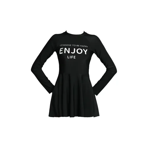 LEACCO Swimming Sets Polyamide Polyester Elastane Pool Women's Black