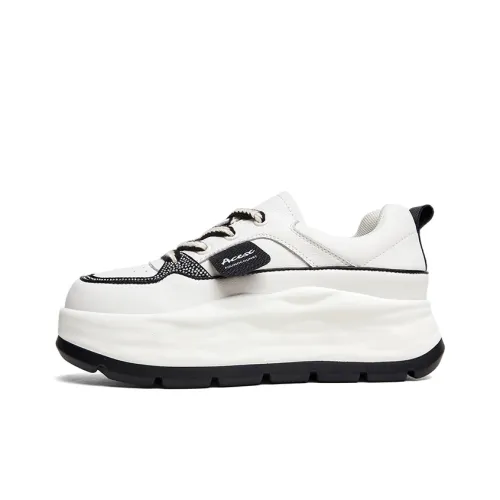 ACESC Low-Top Skateboard Shoes clothing 5cm Women's Beige Black