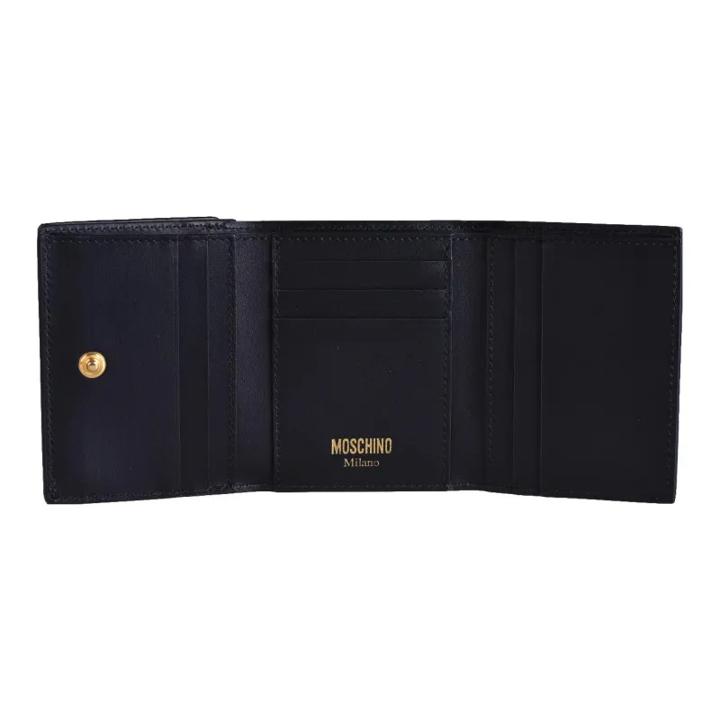 MOSCHINO Calfskin Wallet Men's Black-3