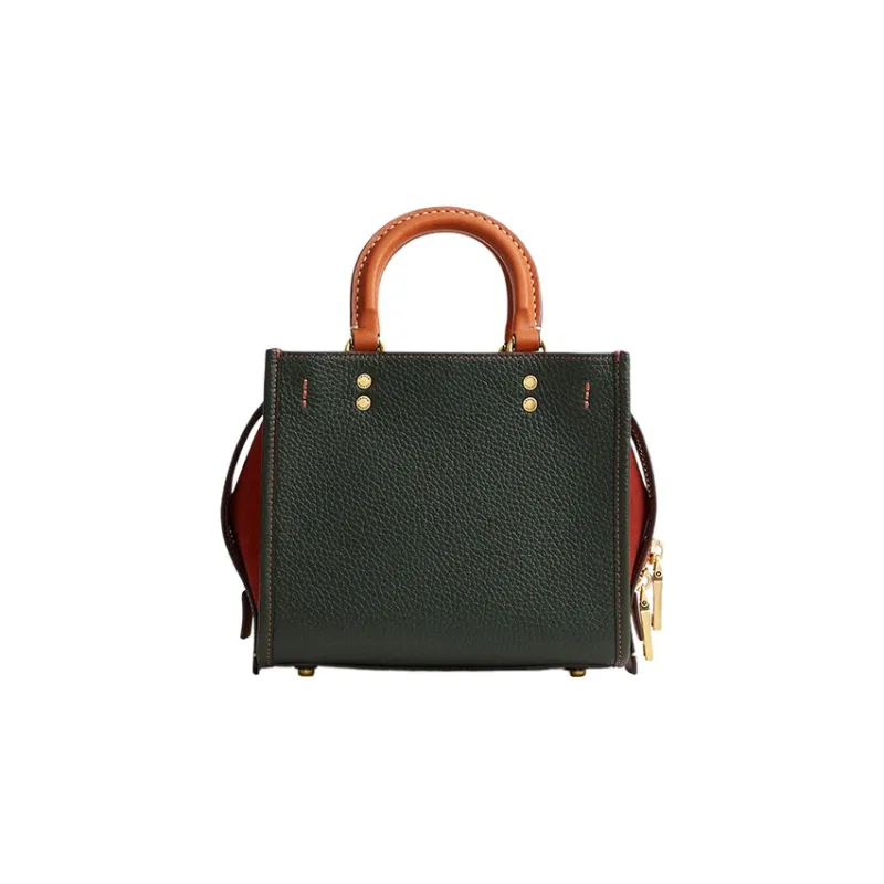 COACH Rogue Natural Pebbled Leather Tote Bag, Shopping Bag, Shoulder Bag, Handbag Small Size Women's Green-2