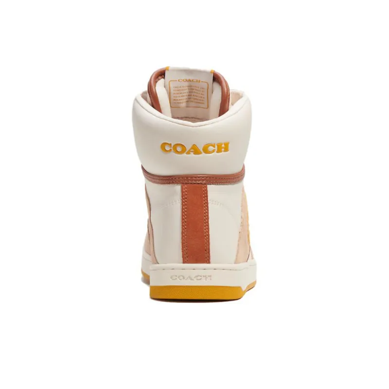 COACH High Top Skateboard Shoes Women's Pink White-4