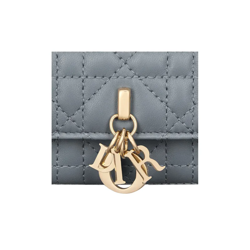 DIOR Sheepskin Wallet Extra Small Women's Cloud Blue-4