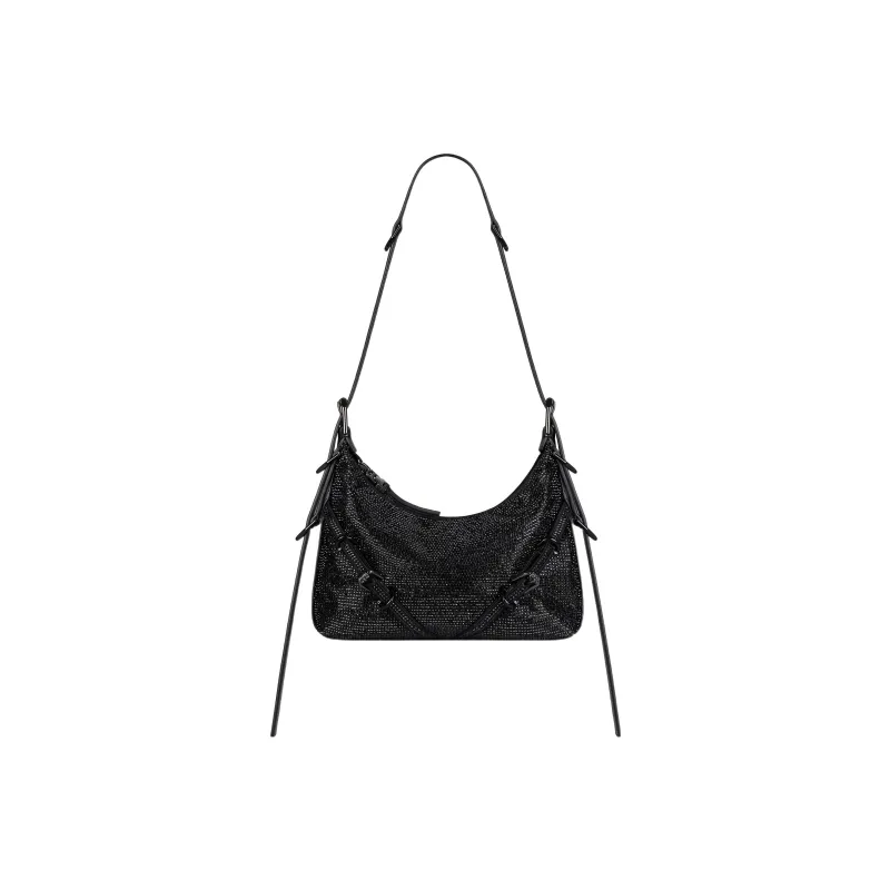 Givenchy Voyou Rhinestone Satin Portable Crossbody Bag Shoulder Bag Women's Black-0