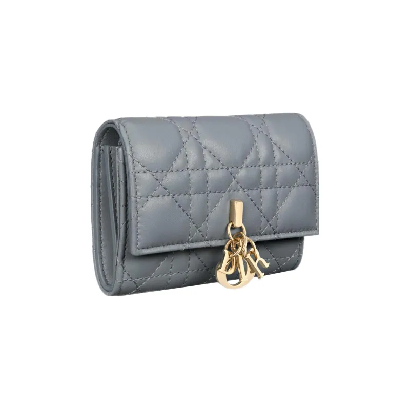 DIOR Sheepskin Wallet Extra Small Women's Cloud Blue-1