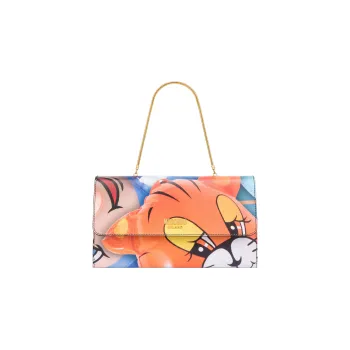 MOSCHINO Calfskin Envelope Bag Handbag Shoulder Bag Women's Multicolor