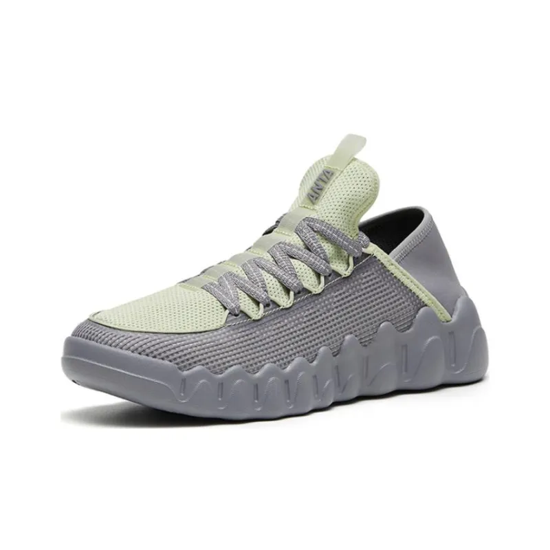 Anta Shock Absorbers With Slip Resistant Features Low Top Casual Shoes Men's Gray Cyan-1