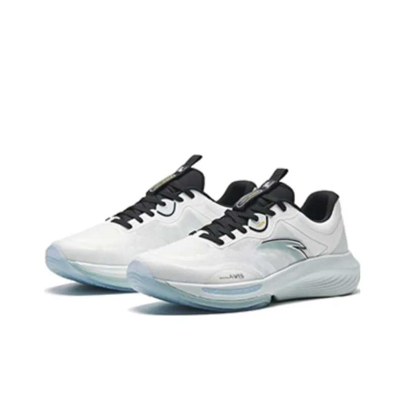 Anta Variety Training Collection Ling Curved Anti Slip Wear Resistant Low Top Training Shoes Men's White Black Cyan-1
