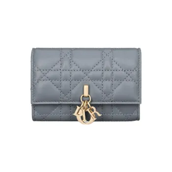 DIOR Sheepskin Wallet Extra Small Women's Cloud Blue