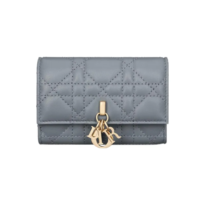 DIOR Sheepskin Wallet Extra Small Women's Cloud Blue-0