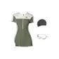 Green Three-Piece Set (Swimsuit+Swim Goggles+Swimming Cap)