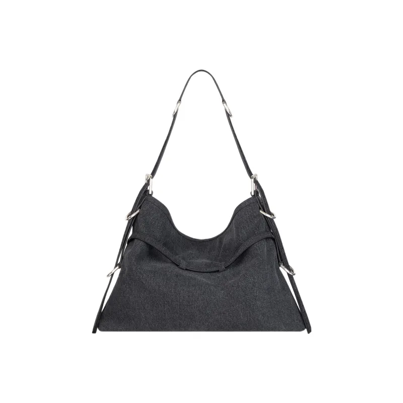 Givenchy Voyou Denim Handbag, Shoulder Bag Medium Size Women's Black-2