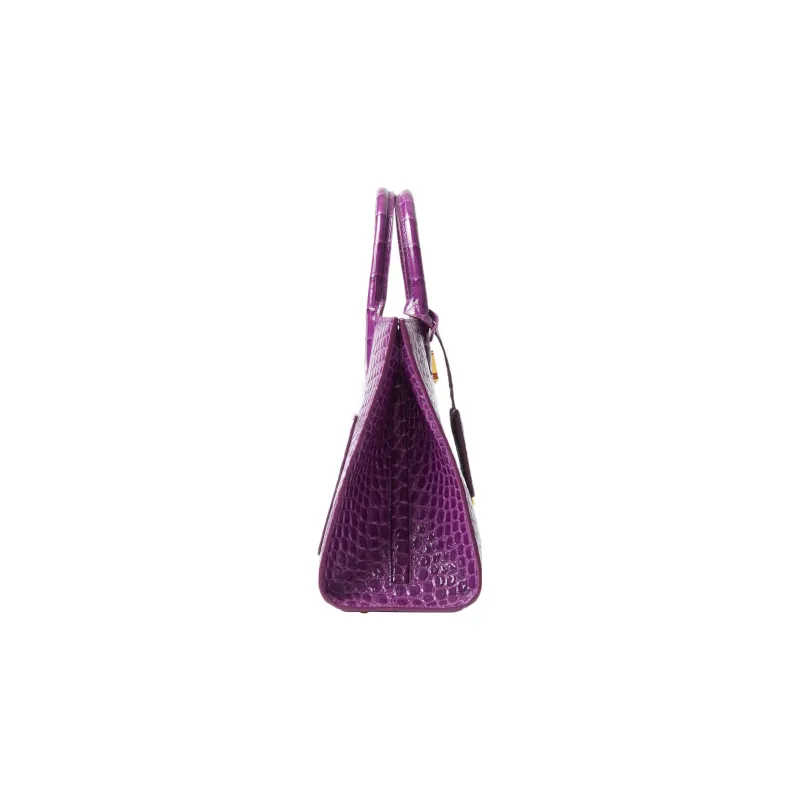 Burberry Frances Calfskin Tote Bag Shopping Bag Handbag Mini Women's Purple-1