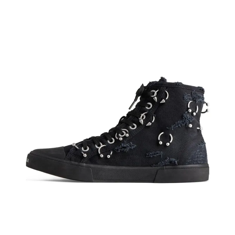 Balenciaga Paris Destroyed High Top Sneakers Women's-0