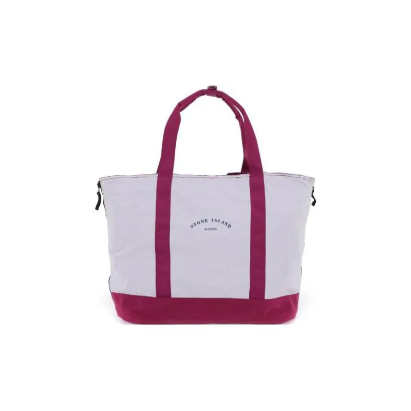 STONE ISLAND Nylon Tote Bag Shopping Bag Shoulder Bag Handbag Men's Pink-0