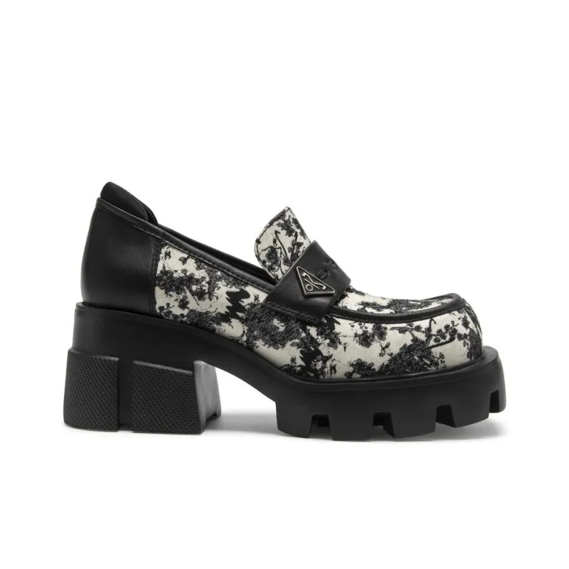 MIO Loafers Women's Low Top Black White/Black-1