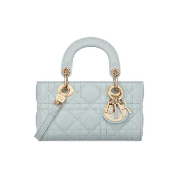DIOR Lady D-JOY Sheepskin Shoulder Bag Crossbody Bag Handbag Extra Mini Women's Lake Blue