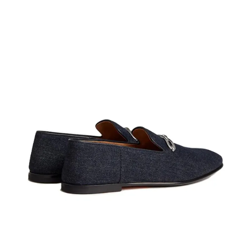 HERMES Gentleman Loafers Men's Blue-4