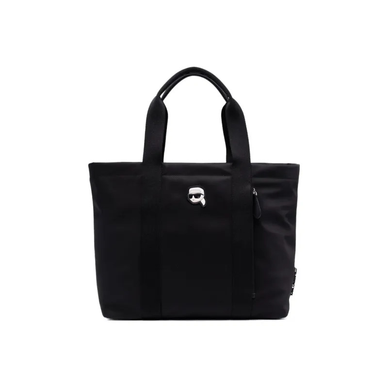 KARL LAGERFELD Recycled Polyamide Tote Bag, Shopping Bag, Handbag Women's Black-0