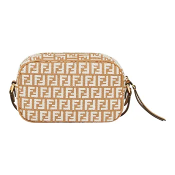 FENDI Raffia Camera Bag, Shoulder Bag, Crossbody Bag Mini Women's White